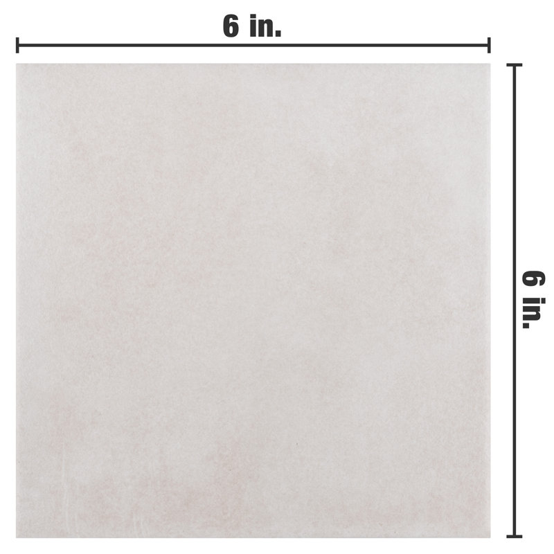 Matter 6" x 6" Porcelain Stone Look Floor and Wall Tile, Bone