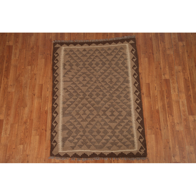Reversible Wool Kilim Oriental Area Rug 4x5