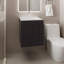 Meuble-lavabo de salle de bain 45 Meka, avec deux tiroirs et une tablette ouverte, noir-874820799