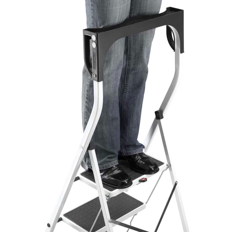 Hailo Folding Step Stool, Non-Slip 3 Step Steel Ladder for Home & Kitchen