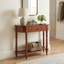 Console Sturdy Retro 36 po à 2 niveaux en bois pour le vestibule derrière le canapé