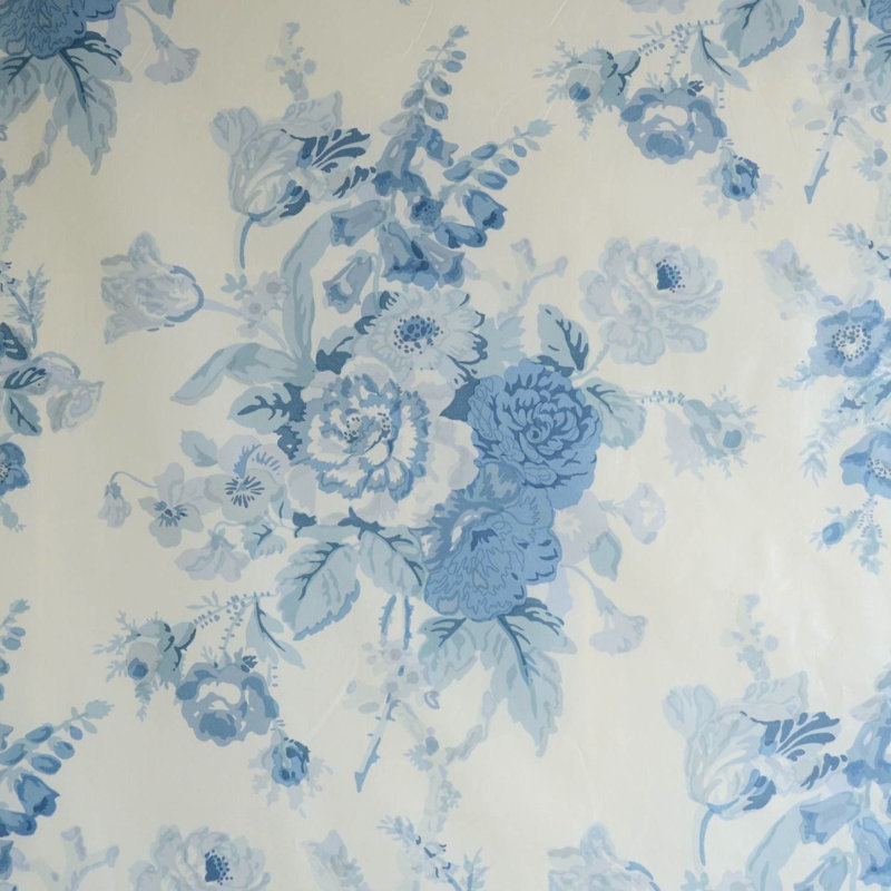 Grenville Glazed Chintz Fabric, Blue/White