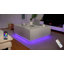 Table basse haute brillance avec 2 tiroirs de rangement, tables basses carrées de 43 po avec lumières DEL, APP et télécommande, table de salon moderne, noir-135927526