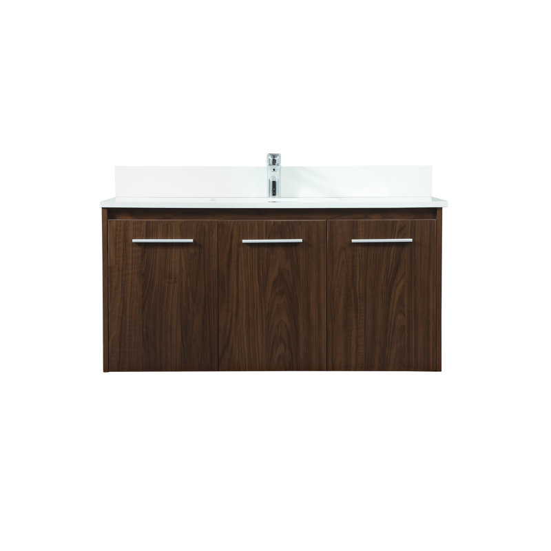 Ensemble de meuble-lavabo mural simple 40 "Penn, Noyer