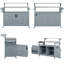 Îlot de cuisine extérieur de 53 po de largeur avec plateau en acier inoxydable et tablette surélevée gris-bleu-1704004442