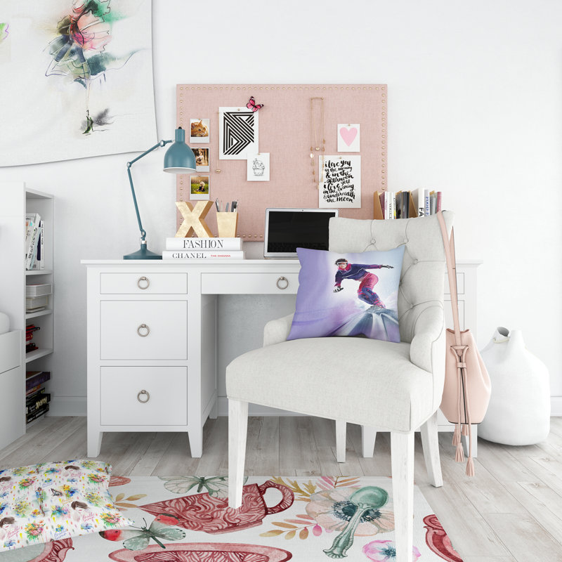 Ensemble de housse de couette pour snowboard designart pretty féminin, Twin Duvet Cover + 2 Shams