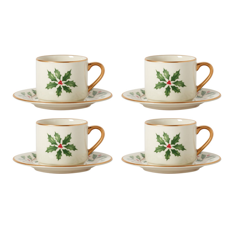 Holiday Espresso Cup & Saucer, S/4
