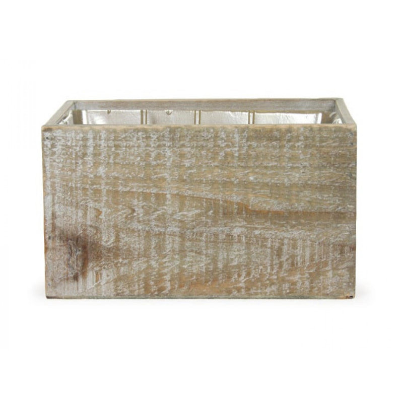 Boîte à fleurs rectangulaire en bois vieilli