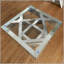 Table basse en verre à miroir Modern Modern Glam avec incrustation de losanges en acrylique, parfaite pour les salons contemporains et les décors élégants.