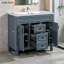 36" Freestanding Single Sink Bathroom Vanity with Ceramic Top & Medicine Cabinet-1882362739