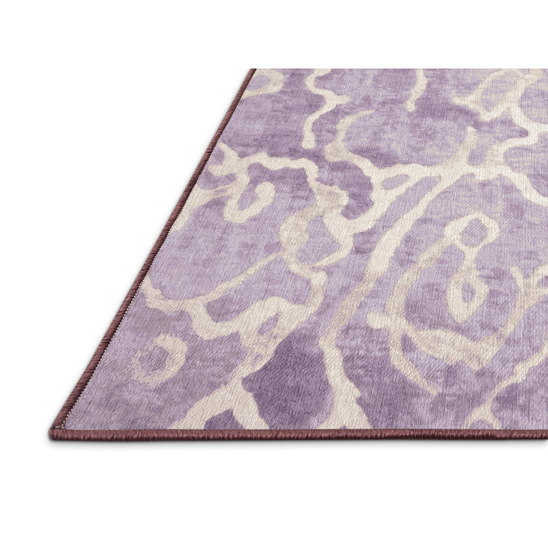 Machine Washable Beige Area Rug, Rectangle 8' x 10'