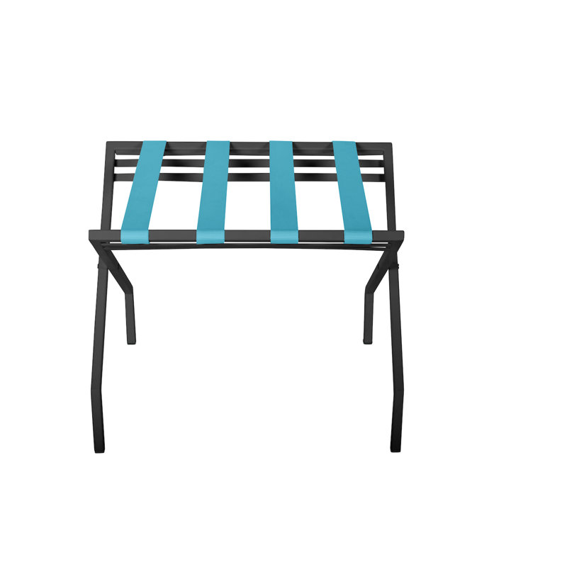 Folding Metal Luggage Rack, Blue/Black