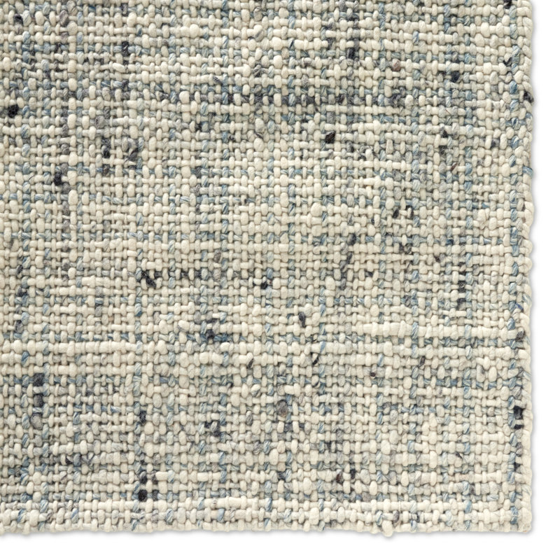 Jaipur Living Season CMB05 Handmade Solid Cream and Blue Area Rug (6'x9'), Rectangle 8' x 10'
