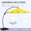Parasol en porte-à-faux 11 pi avec inclinaison infinie, mât en aluminium, housse de protection et sac de sable Bersa-876387123-882667404