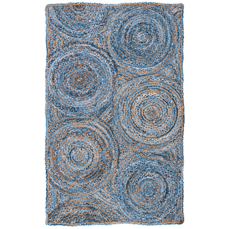Glowacki Hand-Woven Flatweave Blue/Gray Area Rug, Rectangle 3' x 5'
