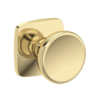 Solvang Half Dummy Knob with Soft Square Rose in Lifetime (PVD) Polished Brass