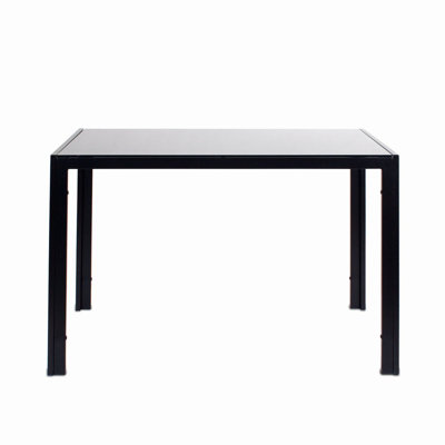Emmye Glass Top Metal Base Dining Table