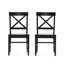 Ensemble de 2 chaises de salle à manger Ricks, dossier croisé en X, pieds à dossier courbé, bois noir-121386515