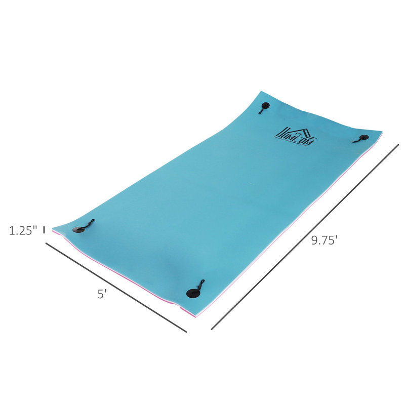 HOMCOM Adult Pool Float Mat, Portable Pool Raft, 10' L x 5' W x 1.25" H