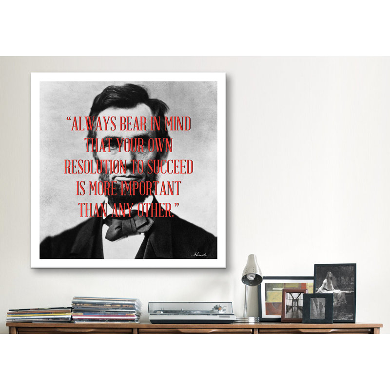 Abraham Lincoln Quote, impression sur toile, H 26 po x l 26 po x P 1,5 po, Toile tendue, Pas de tapis
