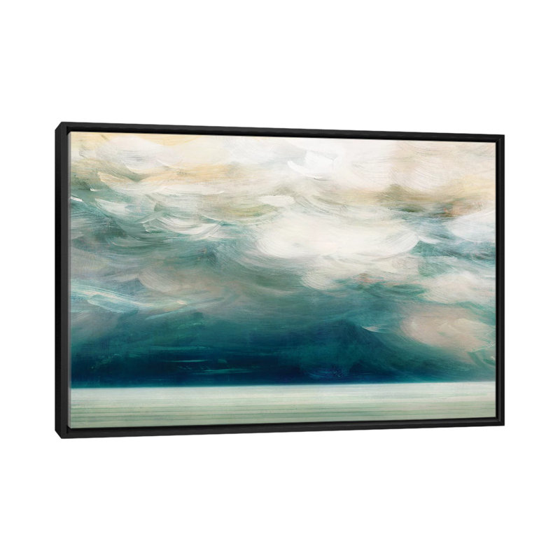 « ocean breeze ii », reproduction d’impression sur toile, H 32 po x l 48 po x P 1,5 po, Toile avec cadre noir, Pas de tapis