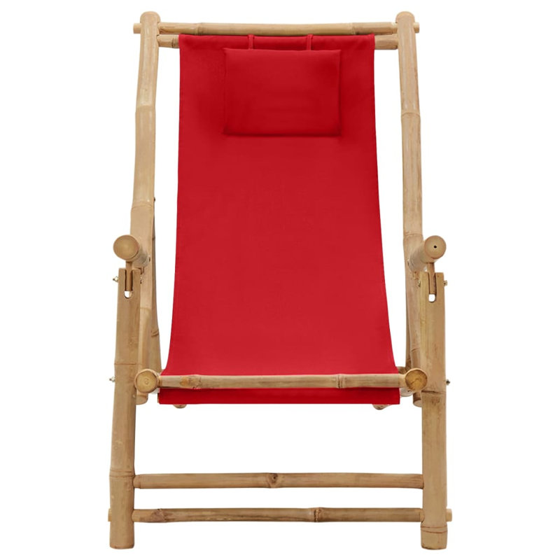Minonk 106cm Long Reclining Bamboo Single Chaise, Red