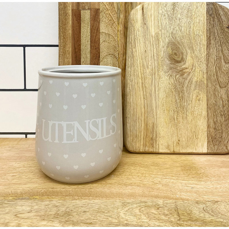 Ceramic / Porcelain Oval Utensil Crock