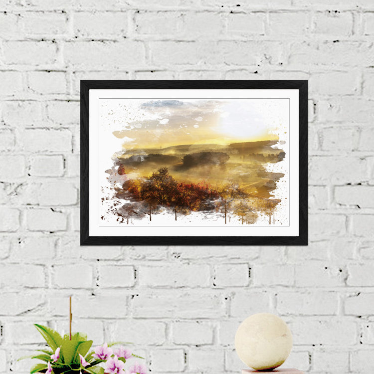 Beautiful Sunrise Landscape - Wall Art, 45cm H x 62cm W, Framed Picture