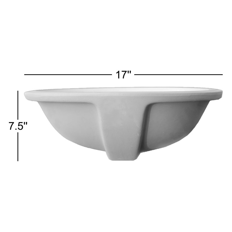 Wells Sinkware Rhythm Series 14'' Ceramic Oval Bathroom Sink with Overflow, Bisque