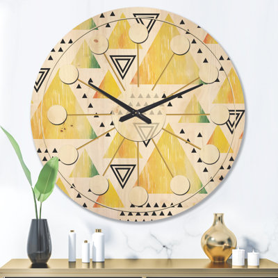Horloge murale triangulaire en bois IV