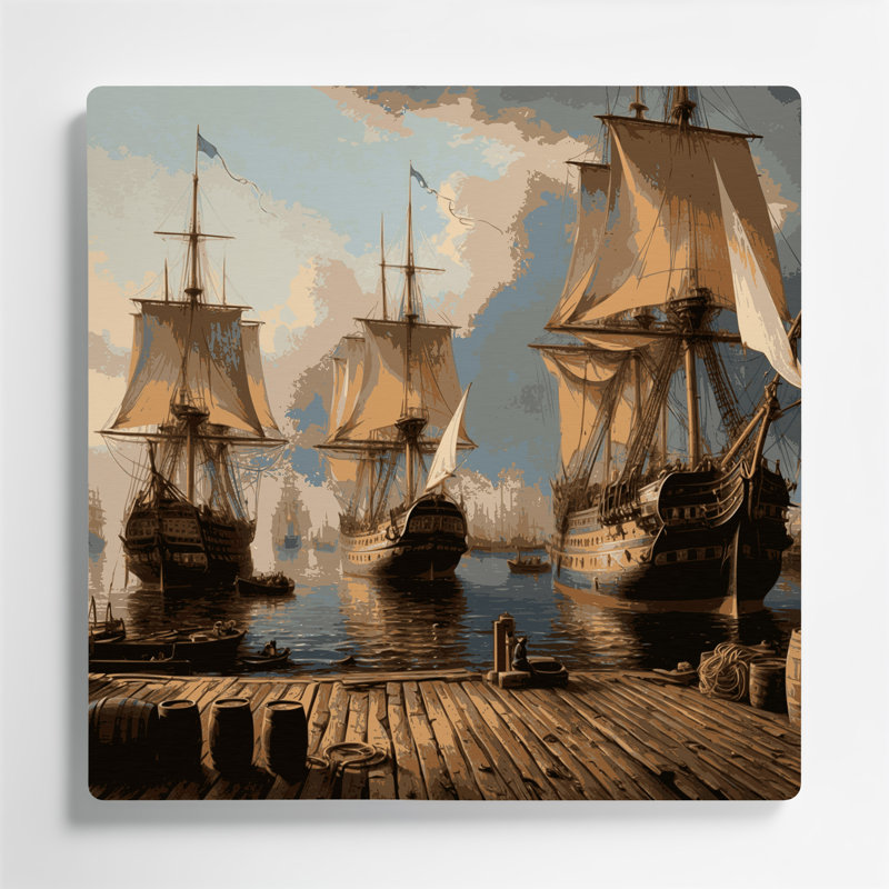 Art mural nautique gris nautique, H 32 po x l 32 po