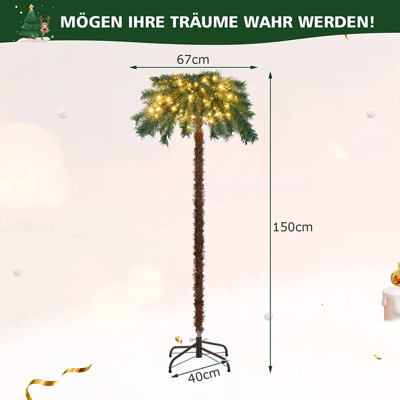 4.92' H Lighted Artificial Fir Christmas Tree