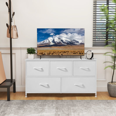 Kathiria 39.4"W 5 Drawer Small Dresser, Kid Dresser
