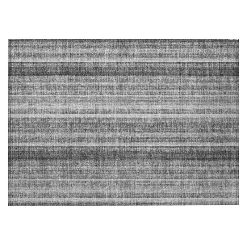Tapis extérieur lavable antidérapant à rayures grises 2 pi x 3 pi