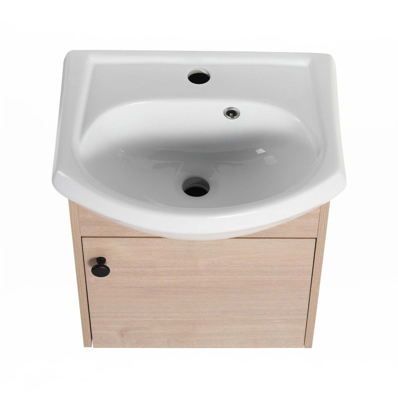 Meuble-lavabo mural avec lavabo en céramique