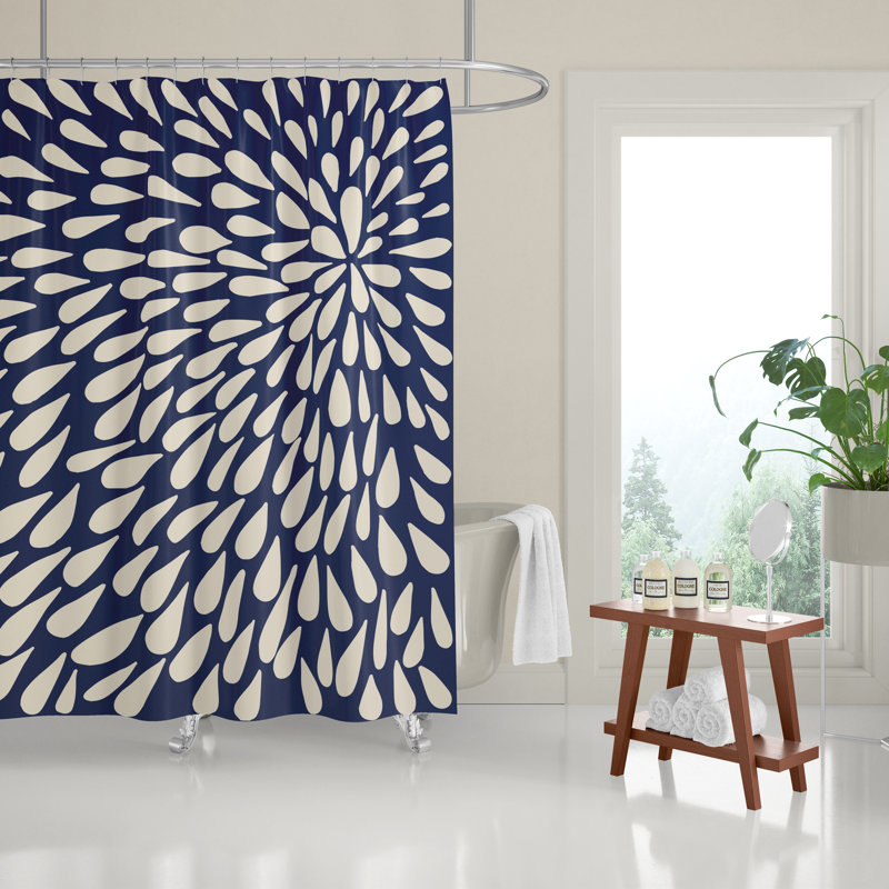Rideau de douche, Bleu marine / beige