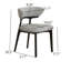 Chaises de salle à manger en bois avec siège rembourré en similicuir gris, pieds noirs, aucun assemblage requis (ensemble de 4)-102379331-105060882-113433620