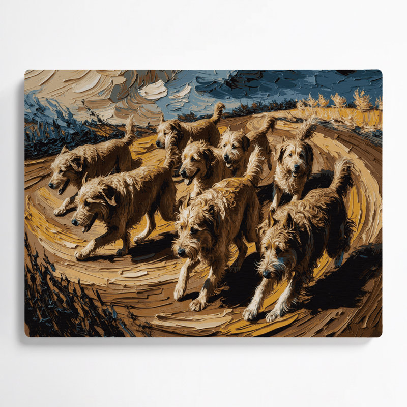 Chiens belges, art mural brun en métal laekenois, H 20 po x l 30 po