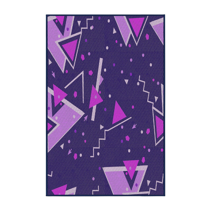 Tapis bleu/rose à motifs Kasturi, Rectangle 2 pi x 5 pi