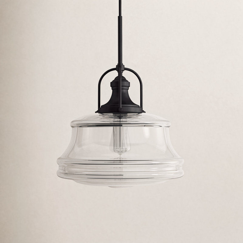 Truro 1 - Light Single Schoolhouse Pendant in English Bronze, English Bronze