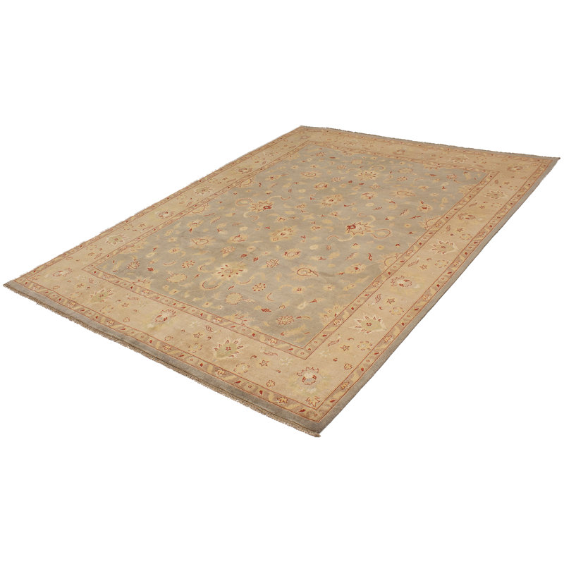 Tapis d’intérieur en laine orange/rouge 9 pi 1 po x 12 pi 2 po à la main one-of-kind-noué la 2010 ushak Gunnlog