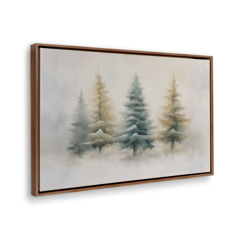 Snowlit Pines Canvas Art Print, Walnut, 12.75" H x 18.75" W