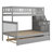 Solid Twin Over Full Wood Stairway Bunk Bed Frame With Trundle And Storage-438189665