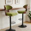 Tabouret de bar pivotant réglable - dossier en bois massif et siège en cuir synthétique - utilisation moderne dans la cuisine / le bar