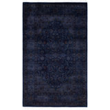 Overdyed Hand-Knotted Wool Modern-Contemporary Gray Area Rug 3' 3" x 5' 3"