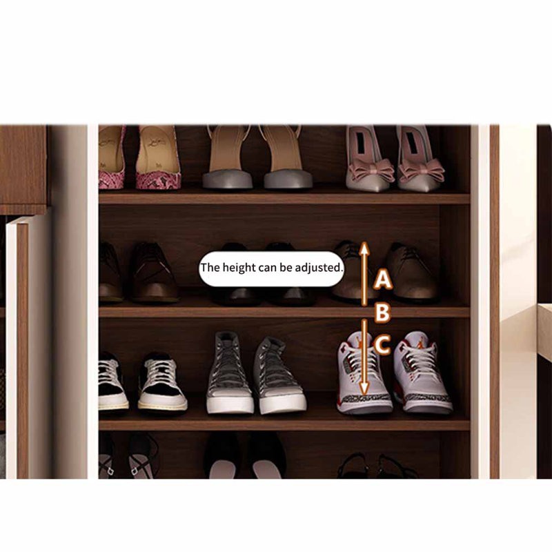 Armoire à chaussures rétro de style français, Bois brun foncé