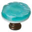 Poignée décorative ronde en verre Glacier de 1 1/4 po de diamètre Aqua-7462660-70948504