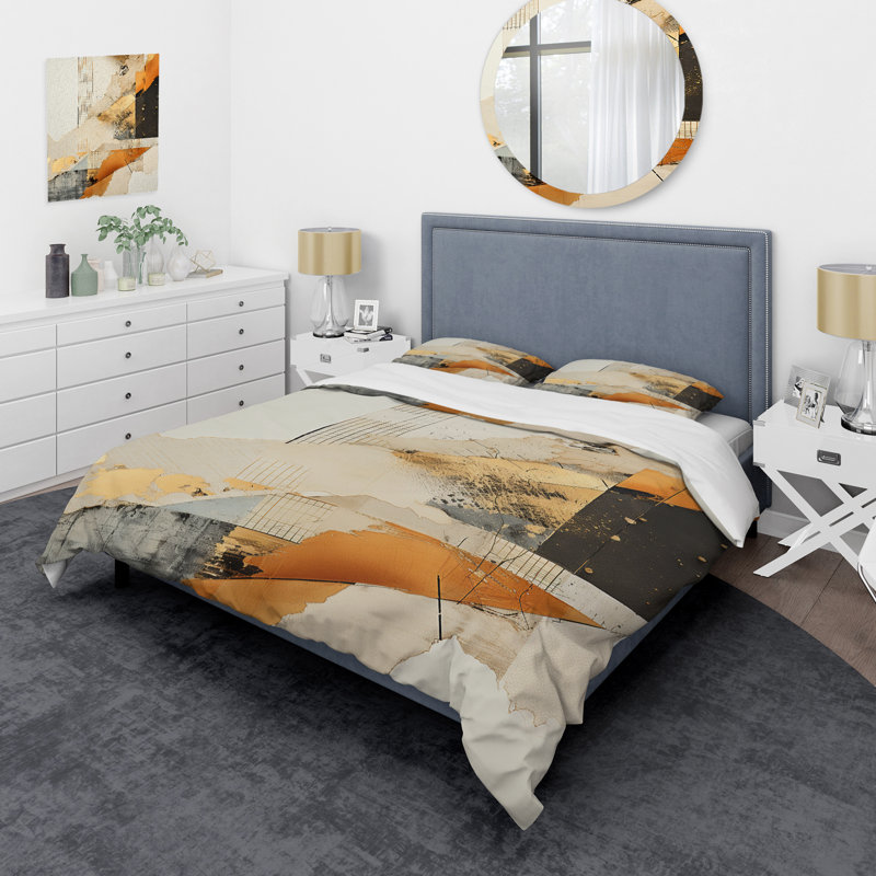 Ensemble de housse de couette Yellow Radiant Sunset Dream 4 - Abstract Collages
