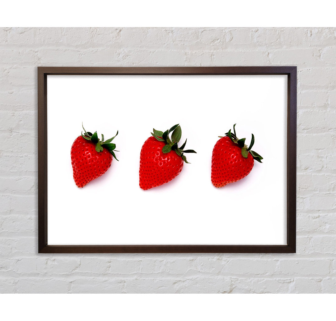 Trio of Strawberrys - Einzelner Bilderrahmen Kunstdrucke auf Leinwand