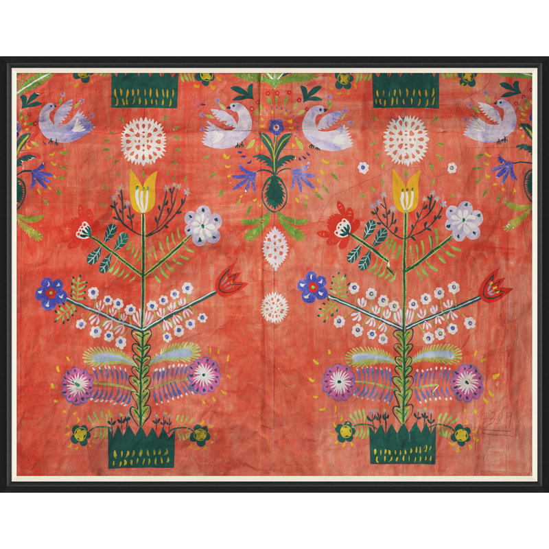 Fete 1 Print by Paule Marrot, 43" H x 54" W, Black, Framed Print